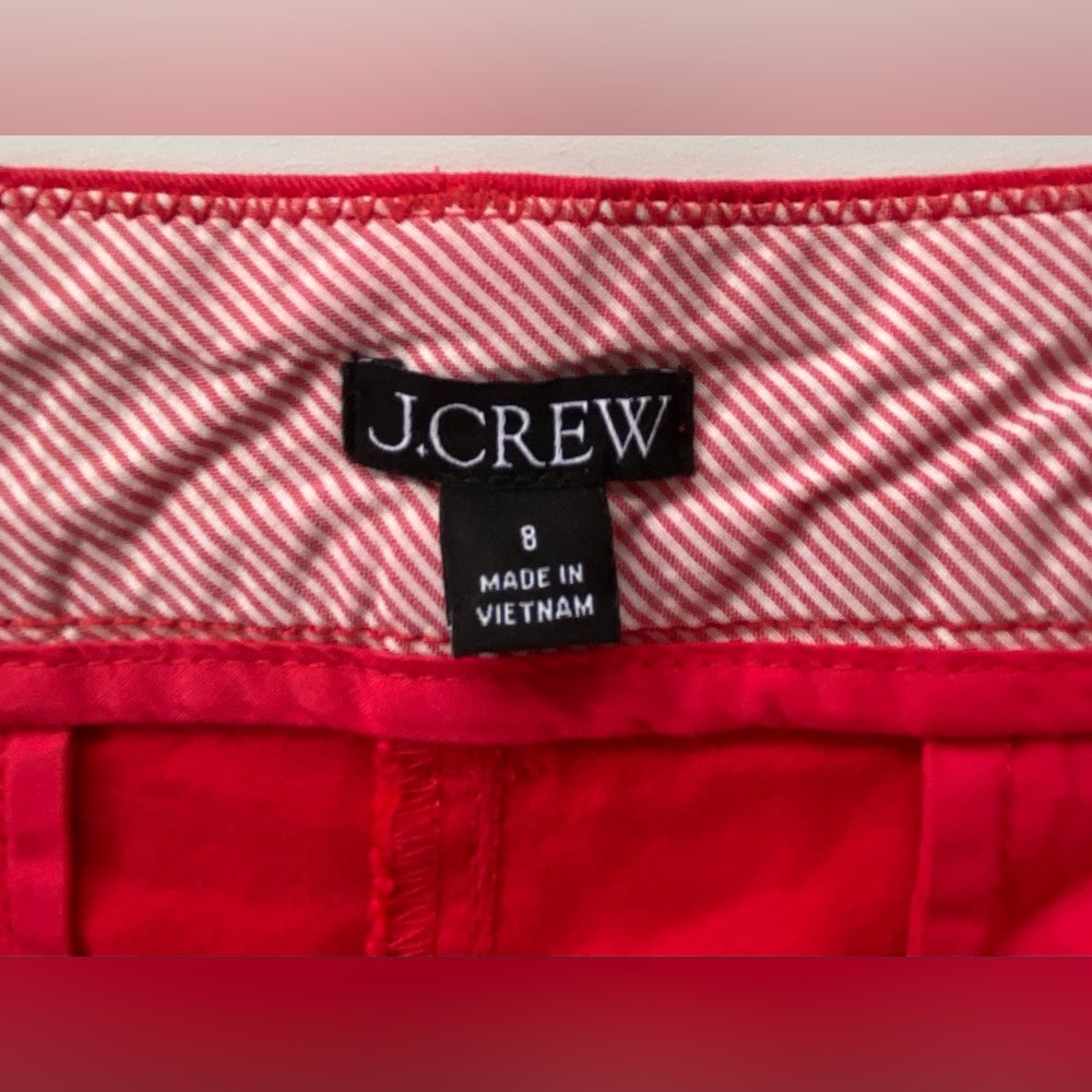 J. Crew Cotton-Blend Chino Shorts, Red Size: 8 - Picture 3 of 8